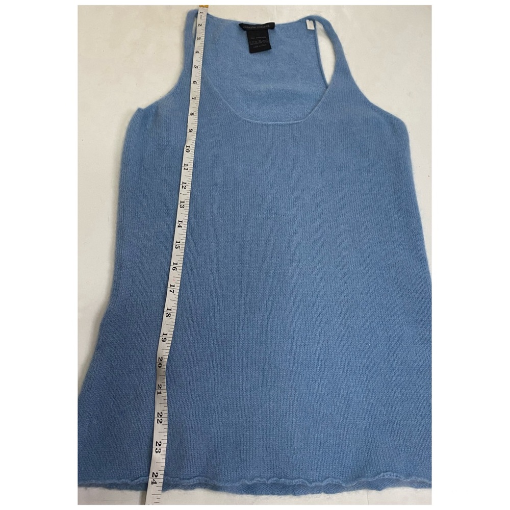 ROBERTO COLLINA 100% Cashmere Tank Top Sky Blue Size Small Made In Italy - Picture 8 of 9